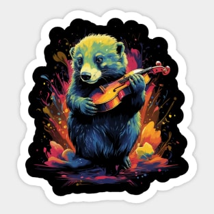 Honey Badger Playing Violin Sticker